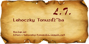 Lehoczky Tonuzóba névjegykártya